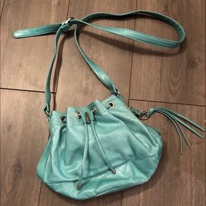 Teal Hobo International crossbody bucket bag